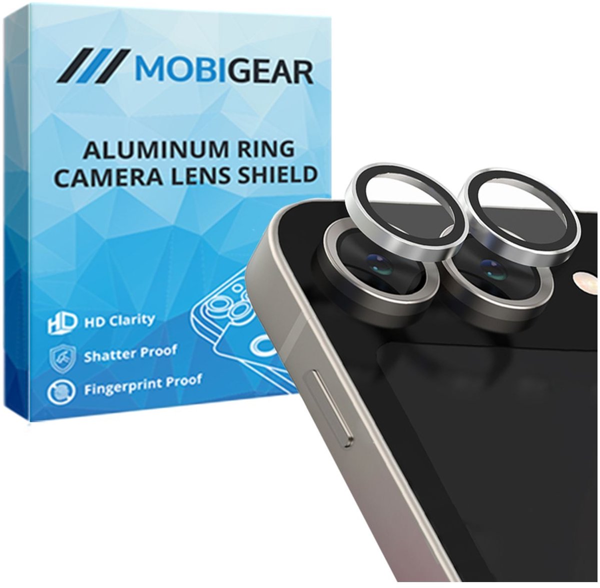 Mobigear Screenprotector geschikt voor Samsung Galaxy Z Flip 5 Glazen | Mobigear Single Camera Lens Protector - Case Friendly - Grijs
