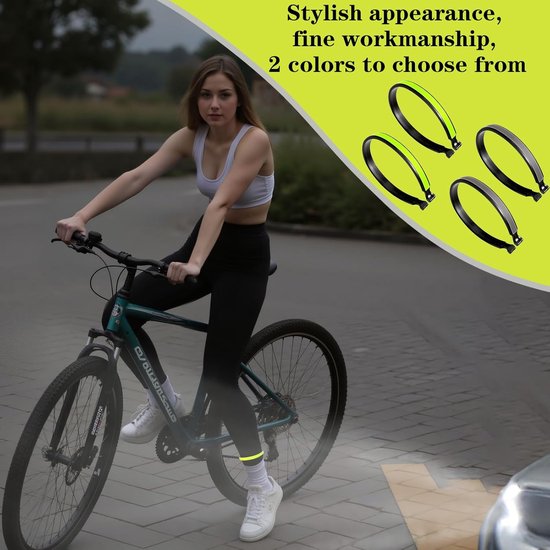 Pinces à Pantalon Vélo – Lot De 2 Avec Élastique Réglable Et Bandes Réfléchissantes – Pour Cyclisme, Jogging