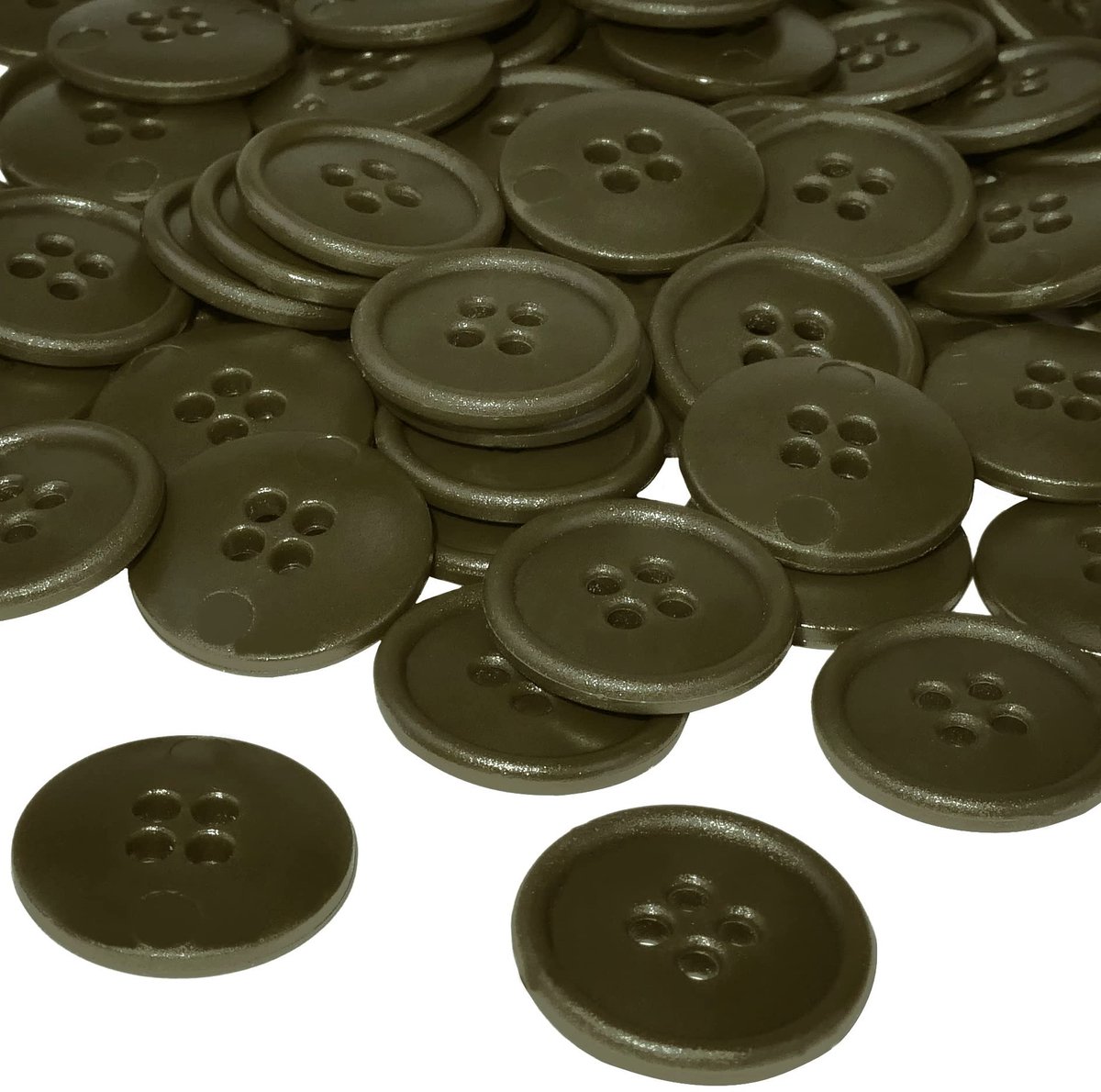 AERZETIX - C56525 - Set van 100 naaiknopen, rond, Ø20x3 mm, met 4 gaten - kleur kastanjegroen 32L L32 - gemaakt van kunststof - opening 3 mm - fournituren naaien kleding mode breien decoratie