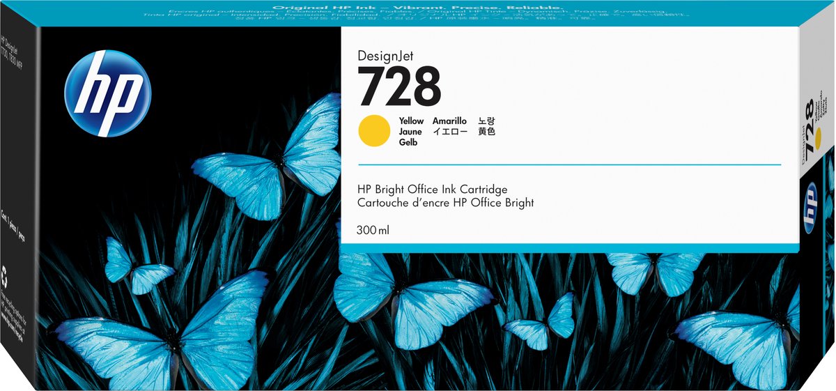 Original Ink Cartridge HP 728 Yellow