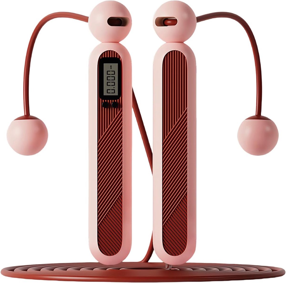 MKSS® Springtouw met Teller - Elektrisch Jumprope Fitness - Draadloos voor Volwassen en Kinderen - Roze
