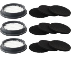 3 Pack Filters en 9 Pack Sponsfilters Vervanging voor Draadloze Stofzuiger Accessoires - ORFELD B08/C10A/C10G Serie