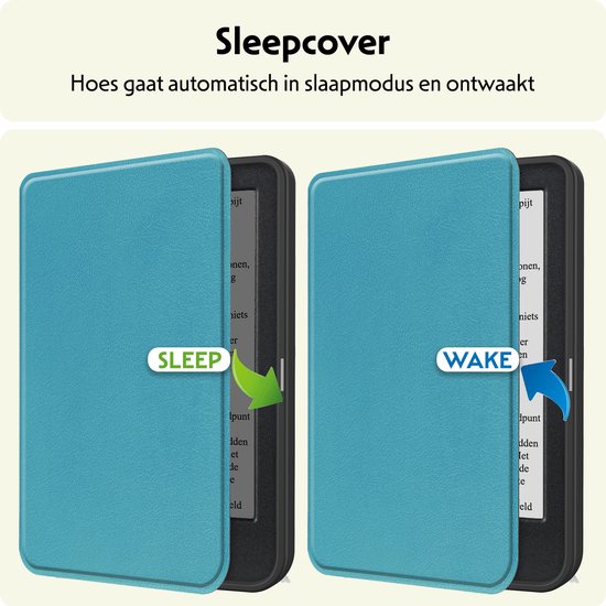 Hoesje Geschikt voor Kobo Clara BW Hoes Bescherm Hoesje Case Sleep Cover - Hoes Geschikt voor Kobo Clara BW Hoesje - Turquoise van Merkloos — afbeelding 3