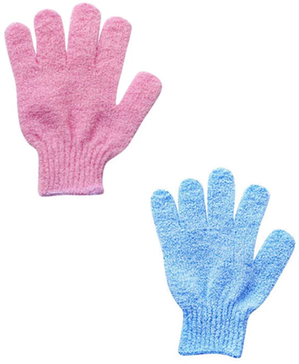 Scrubhandschoen - Scrubben - Doe huidcellen verwijderen - Douche handschoen - Roze en blauw - 2 stuks - Verzorg je Huid onder de Douche - Huidscrubber - Scrubber - CHPN