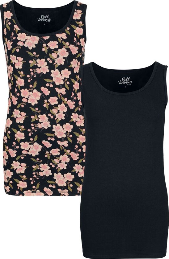 Full Volume set van twee zwarte tops met all-over print - Dames - S