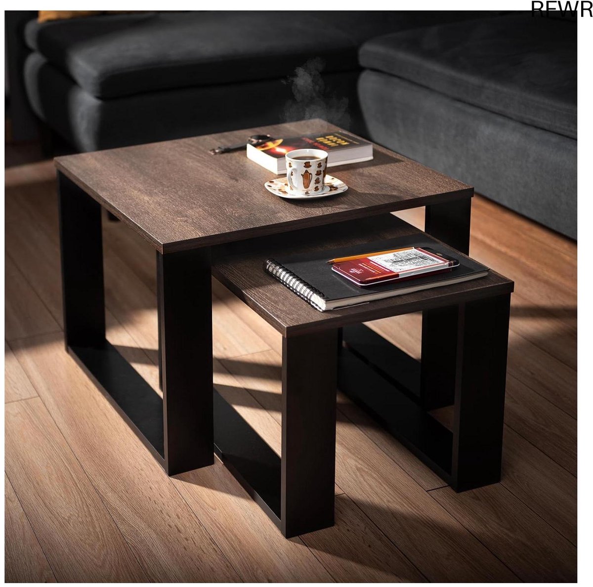 RFWR® Moderne salontafel set van 2 in verschillende maten voor woonkamer