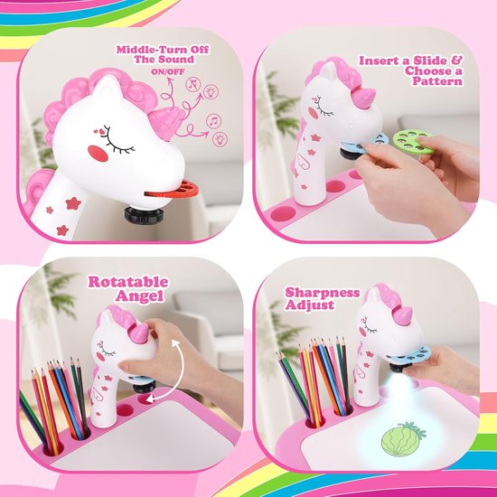 RFWR® Creatieve Tekenprojector voor Kinderen met 72 Motieven en Tekenaccessoires van RFWR — afbeelding 3