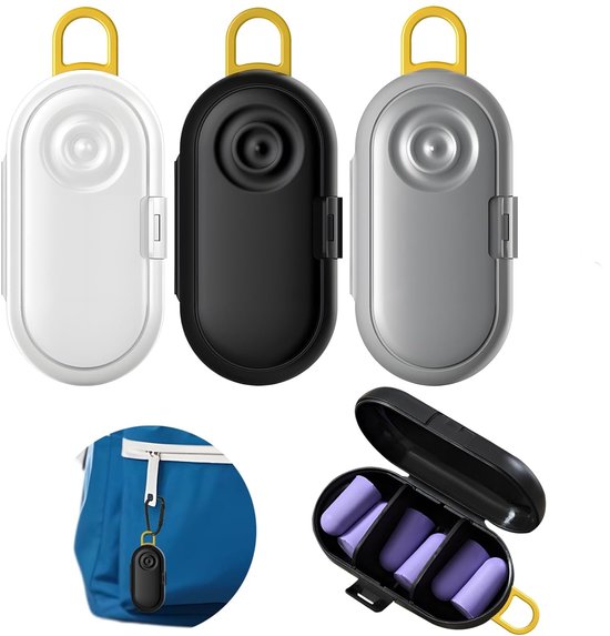 3 stuks - oordopjes doosjes - draagbare mini-opbergdoos - veelzijdig compartiment - multifunctionele kunststof opbergdoos - voor oordopjes, sieraden, medicijnen, vitamines, koptelefoons, etc.