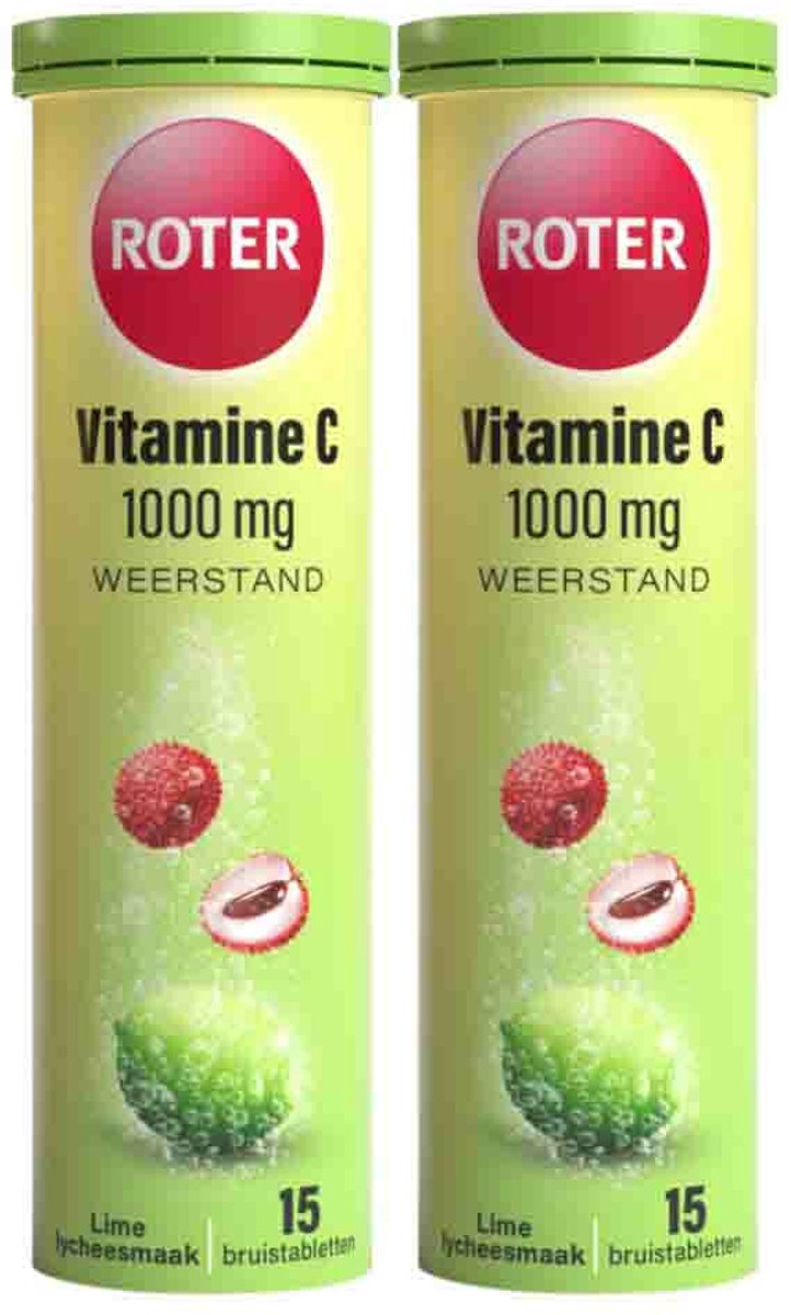 Roter Vitamine C 1000 mg Lime- Lychee - 2 x 15 bruistabletten - Voordeelverpakking