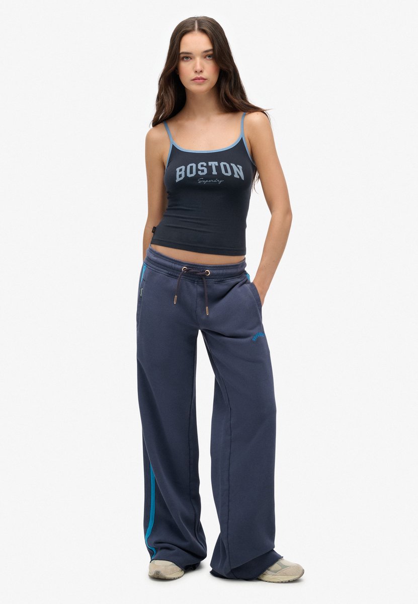 Superdry Athletic Essentials Logo joggingbroek met rechte pijpen Dames Broeken Marineblauw