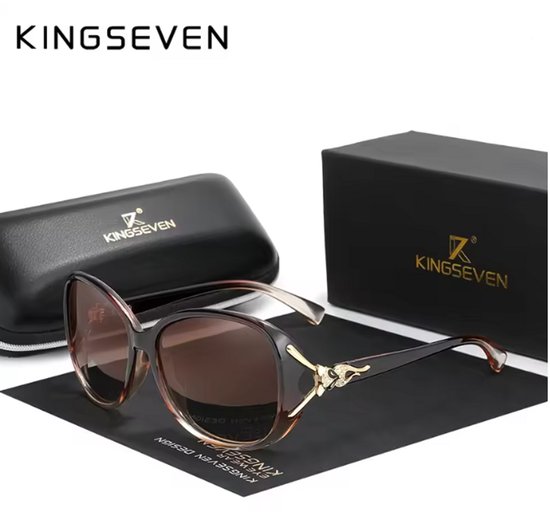 KINGSEVEN Zonnebril 7842 - Bruin – Dames - Gepolariseerd - UV400 - Vlinder