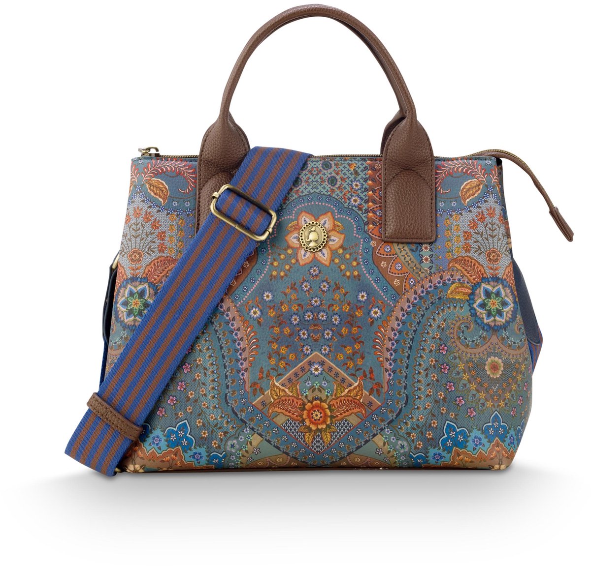 Pip Studio - Fia Handtas Dames - Tas - Jabali - Blauw - 26.5x14x22cm