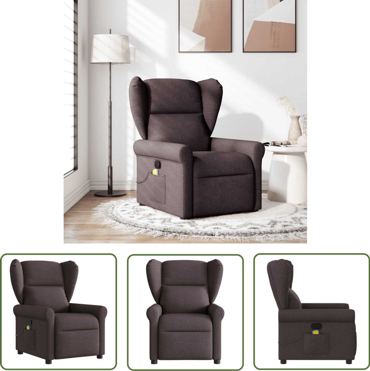 vidaXL Ergonomische Massagestoel Donkerbruin Verstelbaar