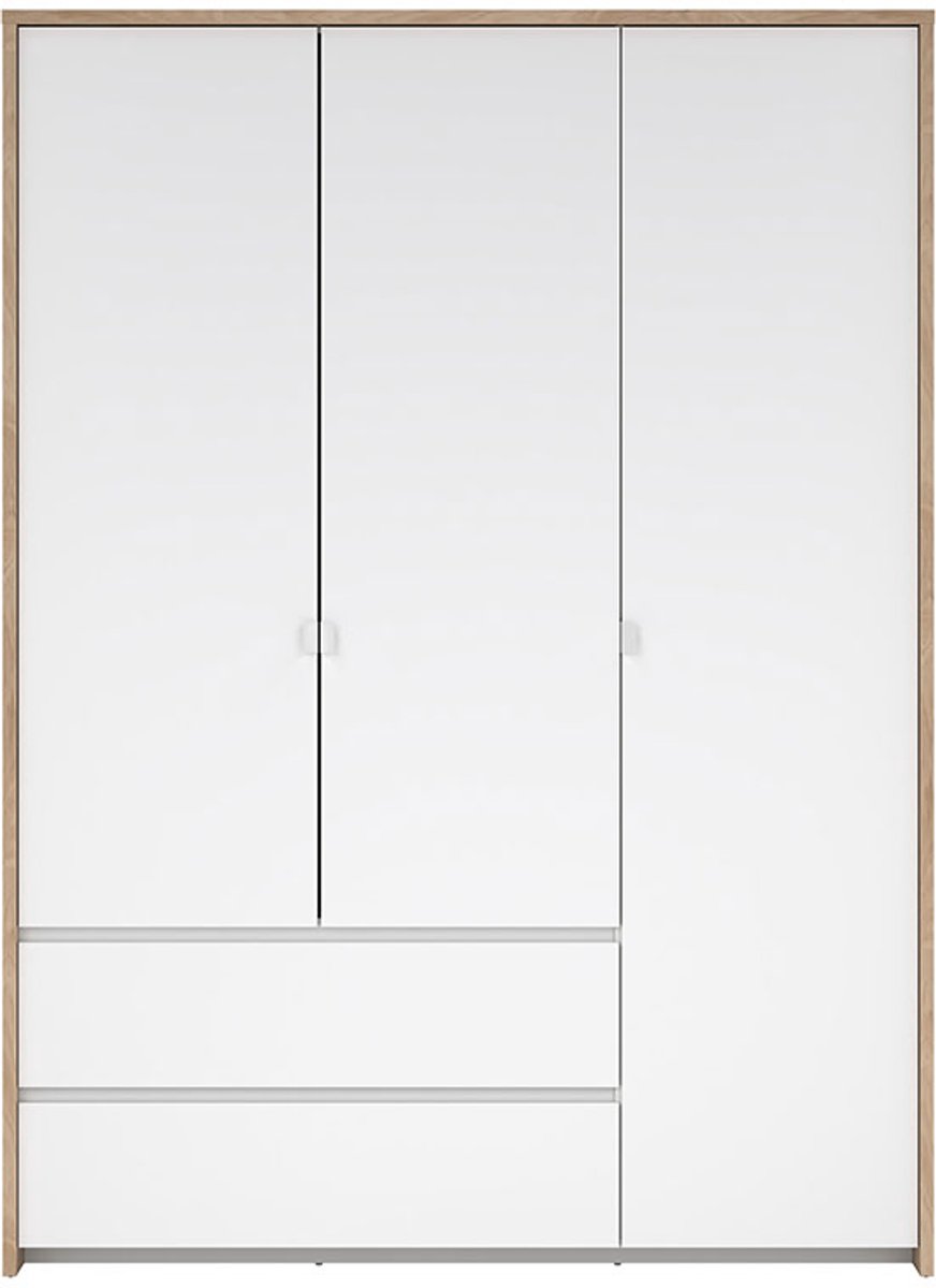 Next kledingkast 3 deuren 2 lades 149x200cm hoogglans wit.