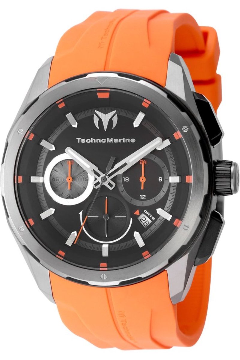 TechnoMarine OCEAN - NOMAD TM-318099 Heren Horloge - Waterdicht - Analoog - Quartz Uurwerk - Roestvrij Staal met zwarte Wijzerplaat - 43mm