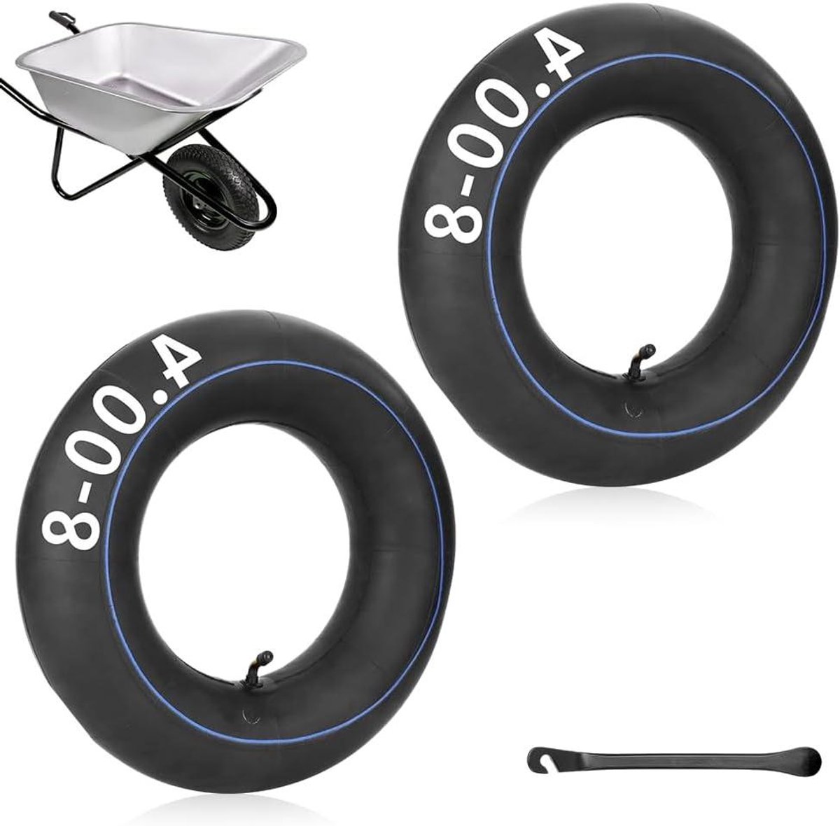 2-pack Luchtbanden voor Kruiwagen - 4.80/4.00-8 Banden met Binnenband