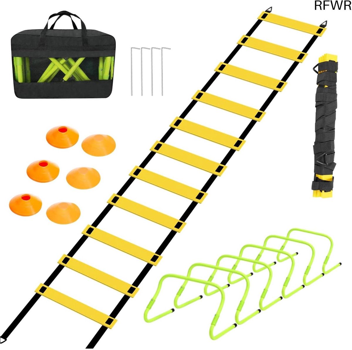 RFWR® Snelheids- en behendigheidstraining set met ladder, horden en hoedjes