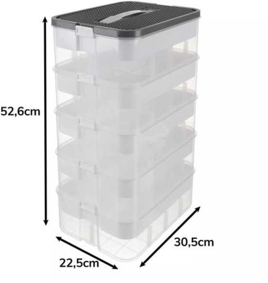 Kruzzel Stapelbox - Block box 5‑lagen – blokken eenvoudig opruimen - 35 liter — afbeelding 2