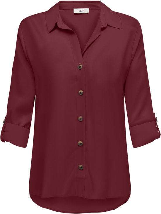 Jacqueline de Yong Blouse Jdylaurel Life L/s Shirt Wvn Dia 15329311 Cabernet Dames Maat - L