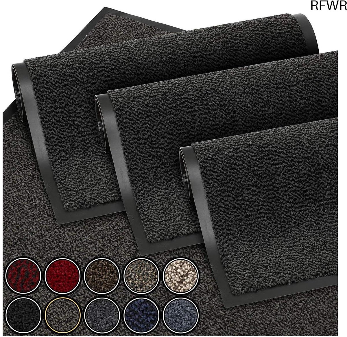 RFWR Zwart Antistatische Deurmat 40x60 cm - Waterdicht, Wasbaar en Slijtvast | Antislip voor Gang, Entree, Keuken en Slaapkamer