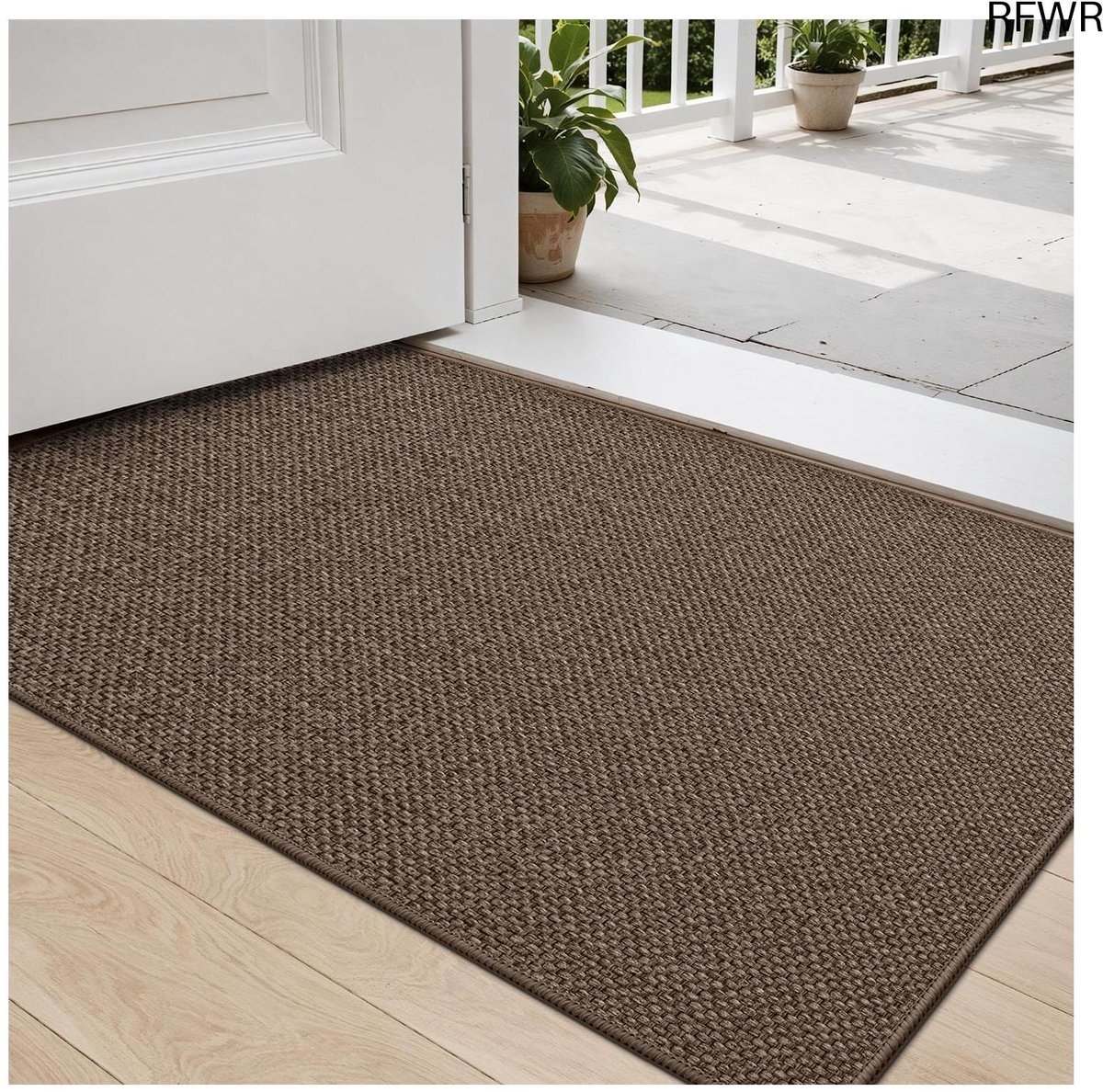 RFWR Absorberende Binnendeurmat 44 x 75 cm - Vuilvanger Voetmat voor Entree en Gang in Bruin