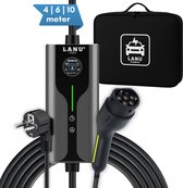 Mobiele Thuislader Type 2 | 10 meter | 16A 3,7kW | IP67 Waterdicht - Thuislader vanaf EU-stopcontact - Uitgesteld laden functie / Timer functie + Draagtas