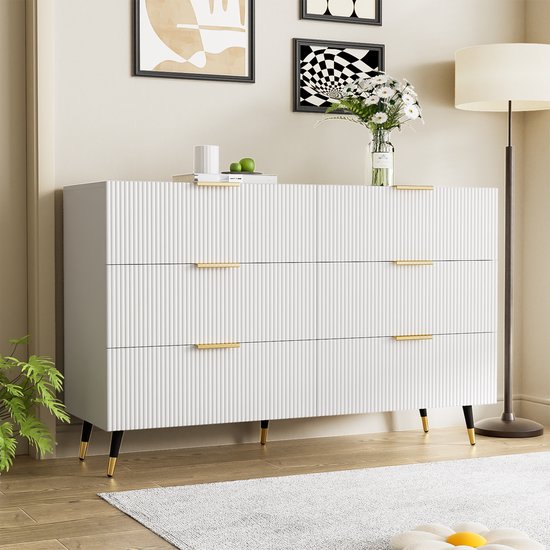 Corbetta Japandi dressoir 4 deuren ronde hoeken | Global Furniture Woonwinkel