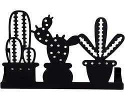Allecto Plus - Servethouder van Metaal met Cactus Ontwerp voor Decoratie in Woonkamer en Keuken. Opbergrek voor Zwarte Servetten. Allecto Plus - Servethouder van Metaal met Cactus Ontwerp voor Decoratie in Woonkamer en Keuken. Opbergrek voor Zwarte Servetten.