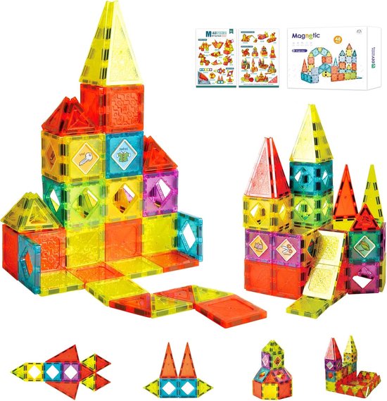 Magnetische Tegels voor Kinderen – 3D Magnetisch Bouwspeelgoed – STEM Educatief Speelgoed – Magnetisch Speelgoed voor Jongens en Meisjes vanaf 3 Jaar 2/2