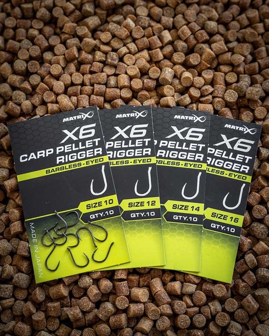 Matrix X6 Carp Pellet Rigger Eyed-Barbless (10 pcs) - Maat : 14 van Matrix — afbeelding 4