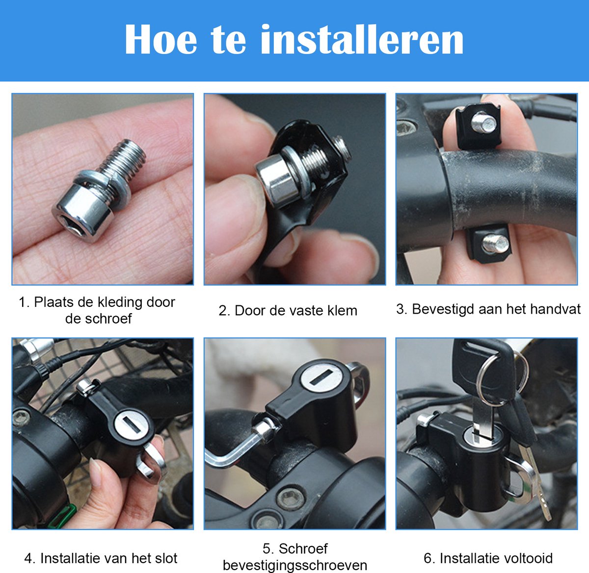 1 stuk Helmslot with 2 Keys -Slot voor Helm -Slot voor Fietshelm-Motorcycle Helmet Lock - Motorcycle Helmet Safety Lock-Motorcycle Gadget-Motorcycle accessories — cadeau in Cadeau-ideeën - foto 2