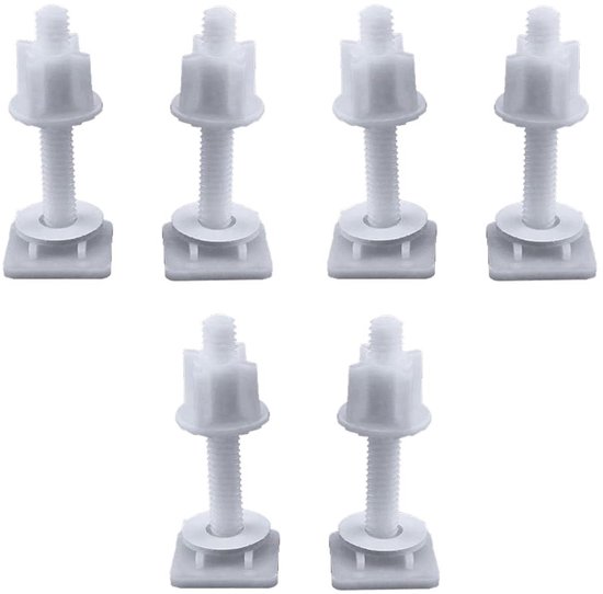 ECSiNG 4 Sets Toiletbril-scharnierreparatieset – M6x70 Mm, Roestvrij Staal En Rubber, Voor Wiebelende Bril