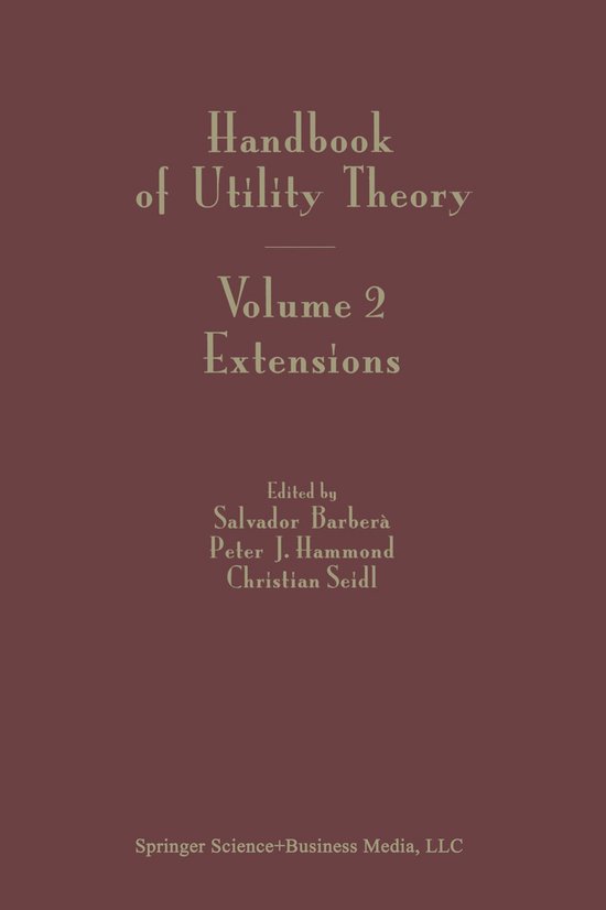 Handbook of Utility Theory - cover