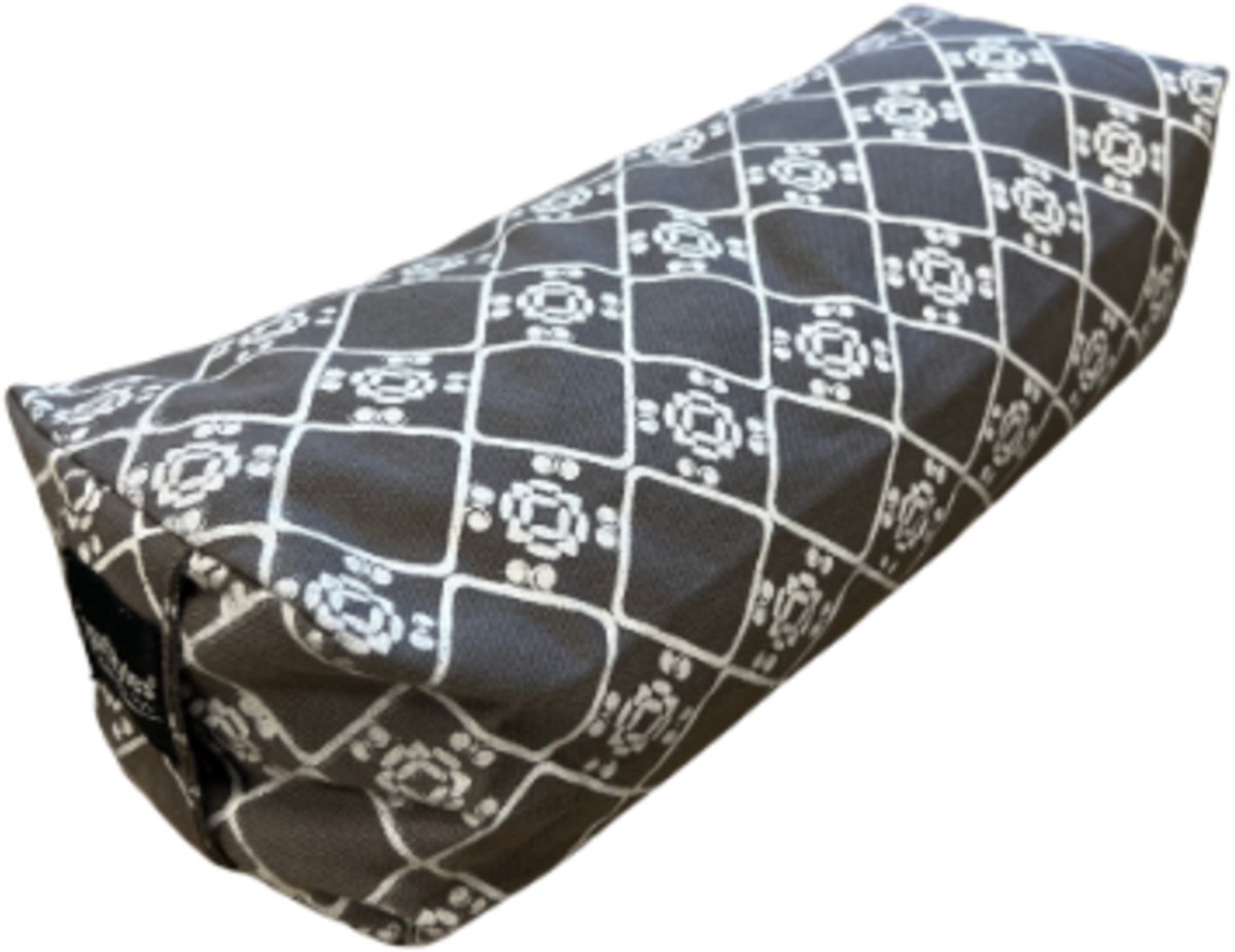 YogaStyles meditatiekussen - mini bolster design xs - grijs - bolletjes