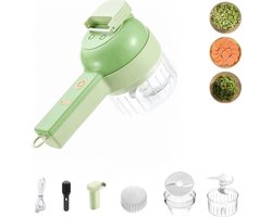 Elektrische Groenteversnipperaar- Knoflook ui- USB Oplaadbaar- Keukenmachine met Reinigingsborstel- 2 Messen- Lepel en Aardappelschiller