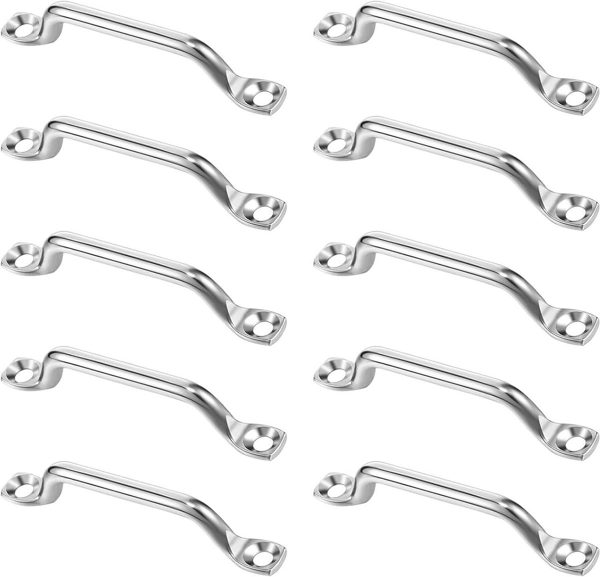 Allecto Plus - Pad Eye 10 stuks - RVS spatbordenoogjes voor boot - Oogriem bevestigingshaken - 75 mm lang - Kayak Canoe Rigging