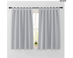 RFWR® Verduisterende Gordijnen met Lussen - Thermische Isolatie voor Woonkamer en Slaapkamer - 2 Stuks, 140x137cm, Zilvergrijs