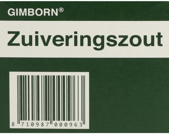 Gimborn Zuiveringszout verpakking met barcode.
