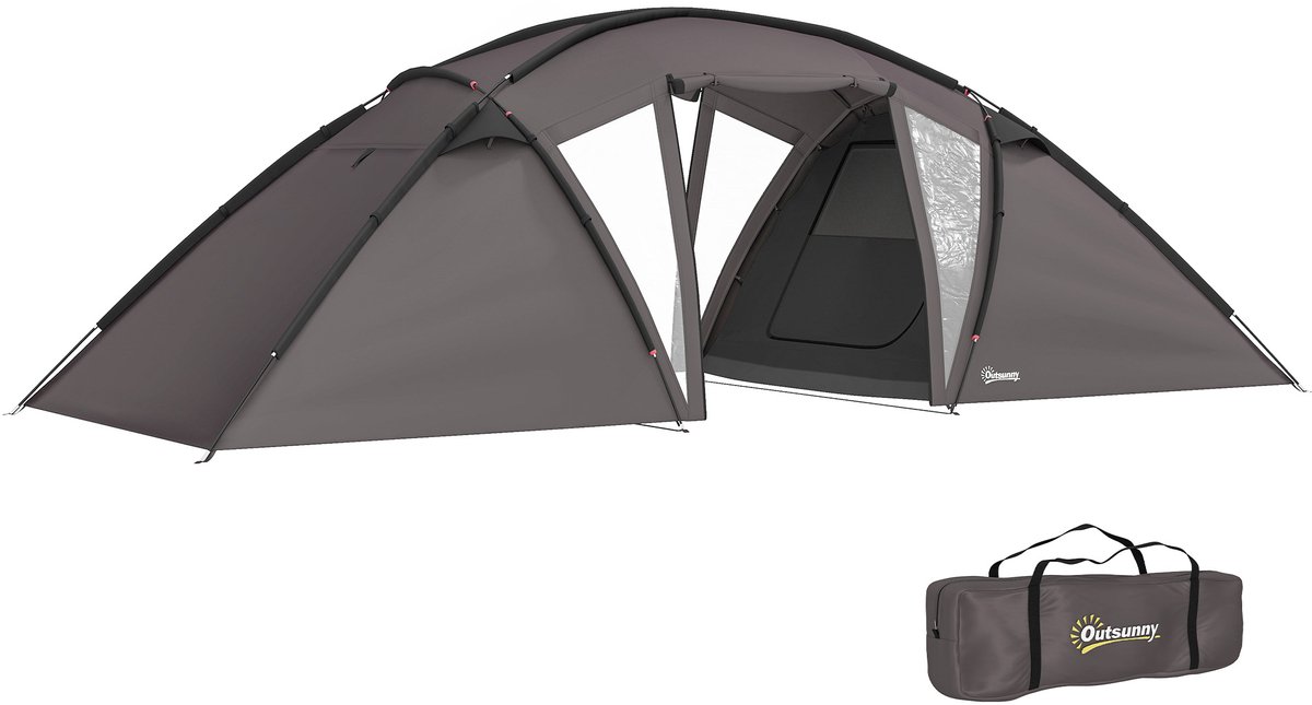 Outsunny-Kampeertent-Polyester-615x235x195cm-Zwart