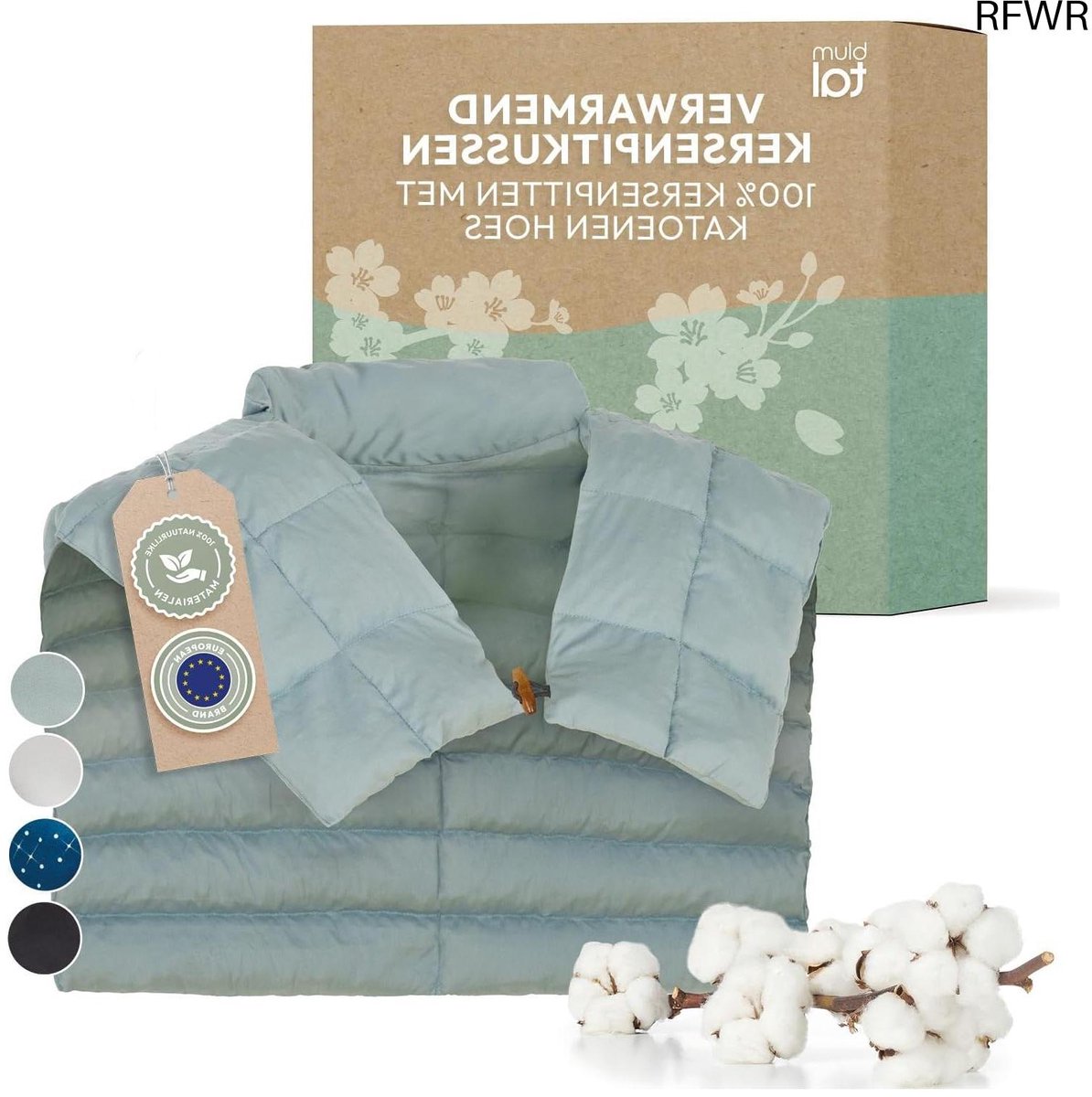 RFWR® Kersenpitkussen voor Nek en Schouder - Warmtekussen met Oeko-TEX Katoenen Hoes - Ergonomisch en Huidvriendelijk