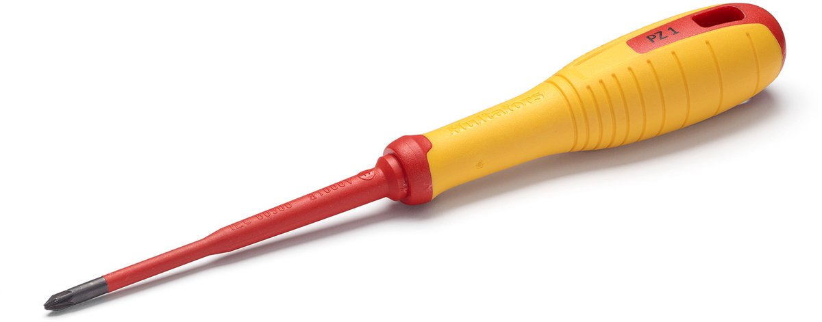 Hultafors VDE Pozidriv Schroevendraaier, PZ2 x 125 mm voor elektra met geisoleerde kling en greep