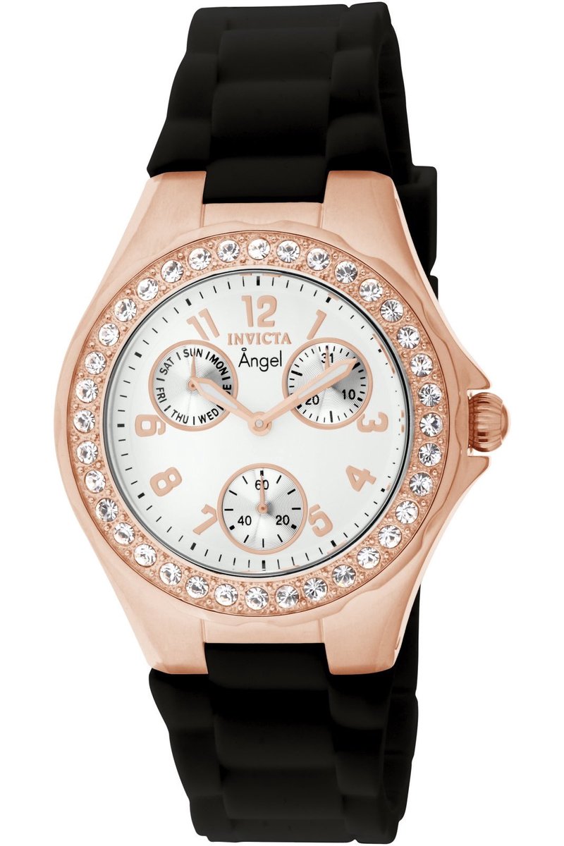 Invicta Angel 1645 Dames Horloge - Waterdicht - Analoog - Quartz Uurwerk - Roestvrij Staal met witte Wijzerplaat - 38mm