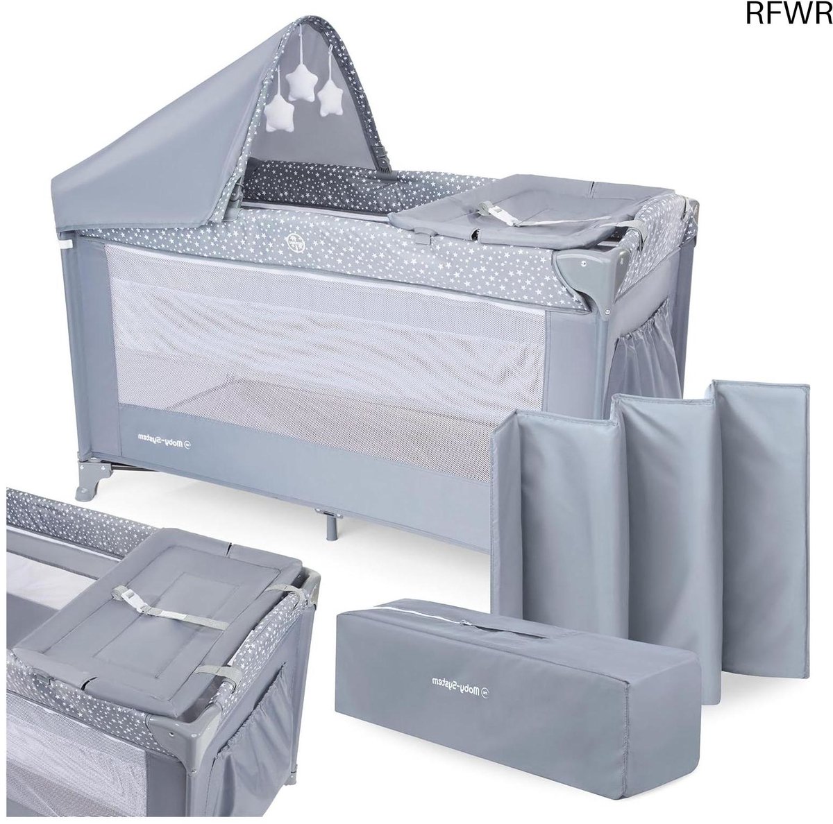 RFWR® 2-in-1 Box en Opvouwbaar Paraplubed voor Baby's - Veilig en Praktisch Reisbed