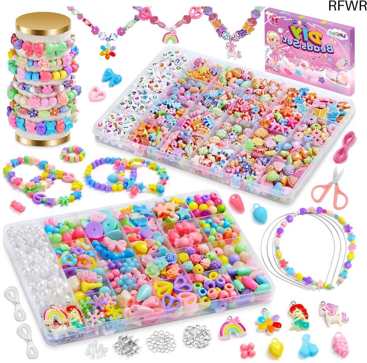 RFWR® Knutselset voor meisjes met kralen - Armbanden maken en creatief spelen voor kinderen