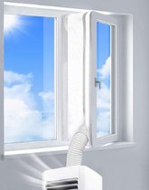 Raam afdekzeil - 500Cm - Raamafdichtingskit mobiele airco - Afdichting dubbele slang - Klittenband bevestiging - Raamafdichting - Raam en Deur - Universeel - Eenvoudig te monteren