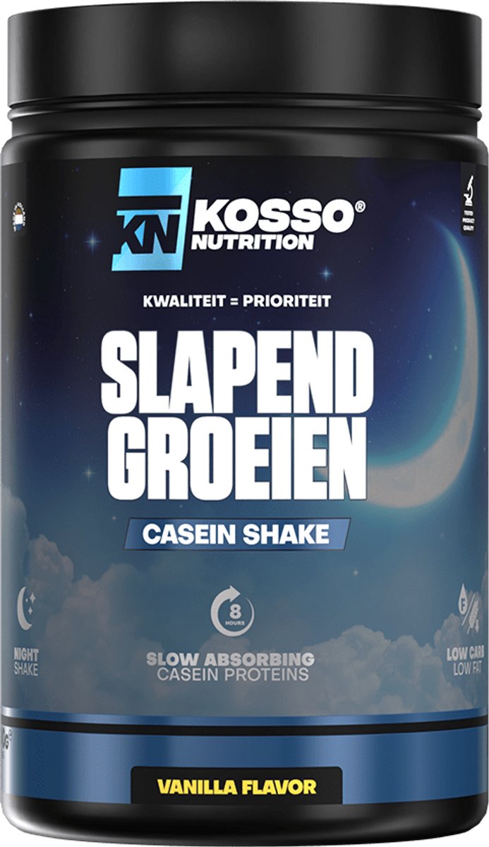 Kosso Nutrition – Slapend Groeien – Caseïne Eiwit – Voor Herstel & Spieropbouw Nacht – 1000g