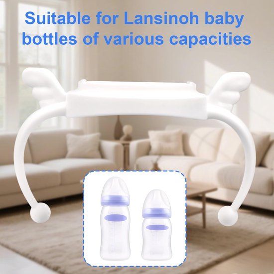 Gosknor 3st Handgrepen voor Lansinoh Babyflessen, Verwijderbare Antikoliekfleshouder Fleshouder Borstvoeding Gemakkelijk Vast Te Pakken Vervangende Handgreep voor Pasgeboren Flessen van 5oz/8oz