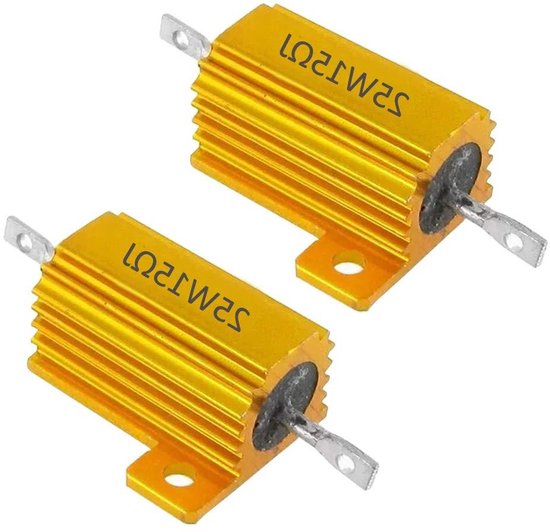 Produktbild von QUARKZMAN 3er-Pack Aluminium-Widerstand – 25W, 15 Ohm, 5% Toleranz – Drahtwiderstand Mit Schraubanschluss, Chassis-Montage, Gold