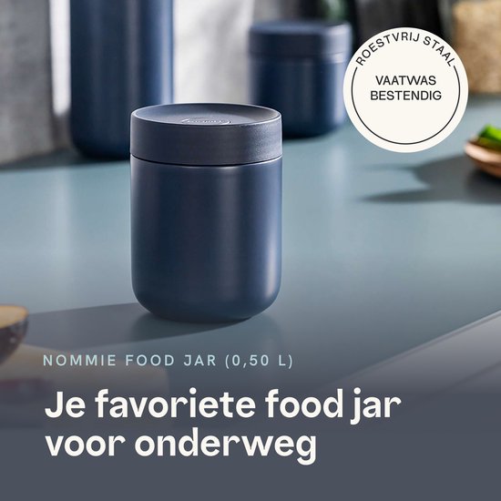BergHOFF Home Nommie – Boîte à lunch Thermos 0 l – Boîte à lunch Thermos étanche – Garde au chaud ou au froid pendant 6 heures – Isolation à double paroi – Boîte alimentaire étanche – Acier inoxydable – Lavable au lave-vaisselle – Bleu marine