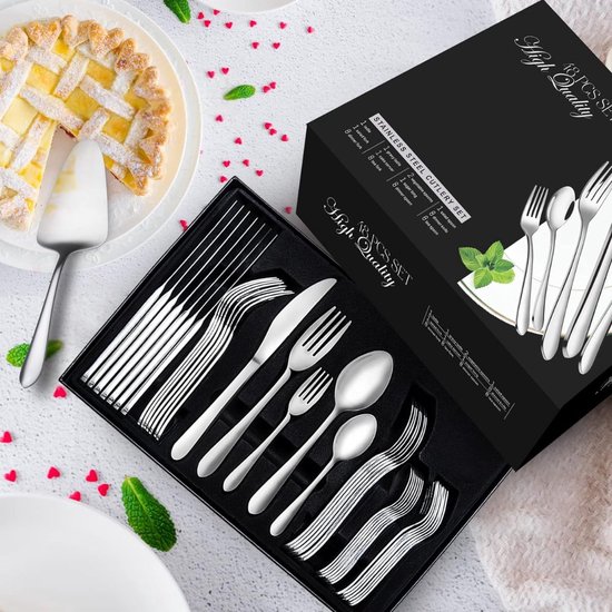 Eclat Pois - Ménagère 32 Couverts Pour 8 Personnes, Acier Inox